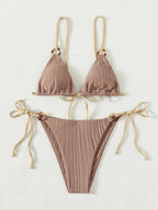 Strappy Bikini In Solid Color