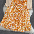 Vintage Sleeveless Dress&Cape Jacket 2Pcs