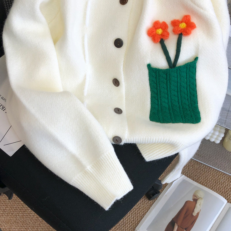 Mori Delicate Embroidered Loose Cardigan