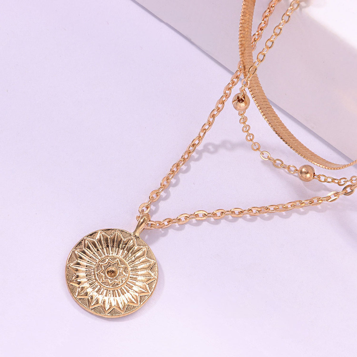 Round Tag Multi-Layered Necklace