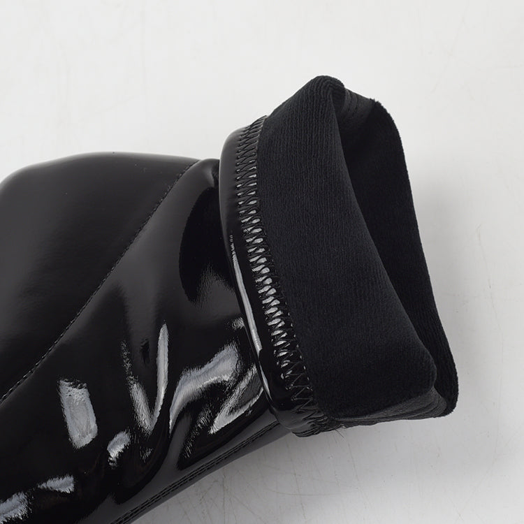 Mid-calf Chunky Heel Black Boots