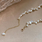 Niche Faux Mini Pearl Sprocket Necklace