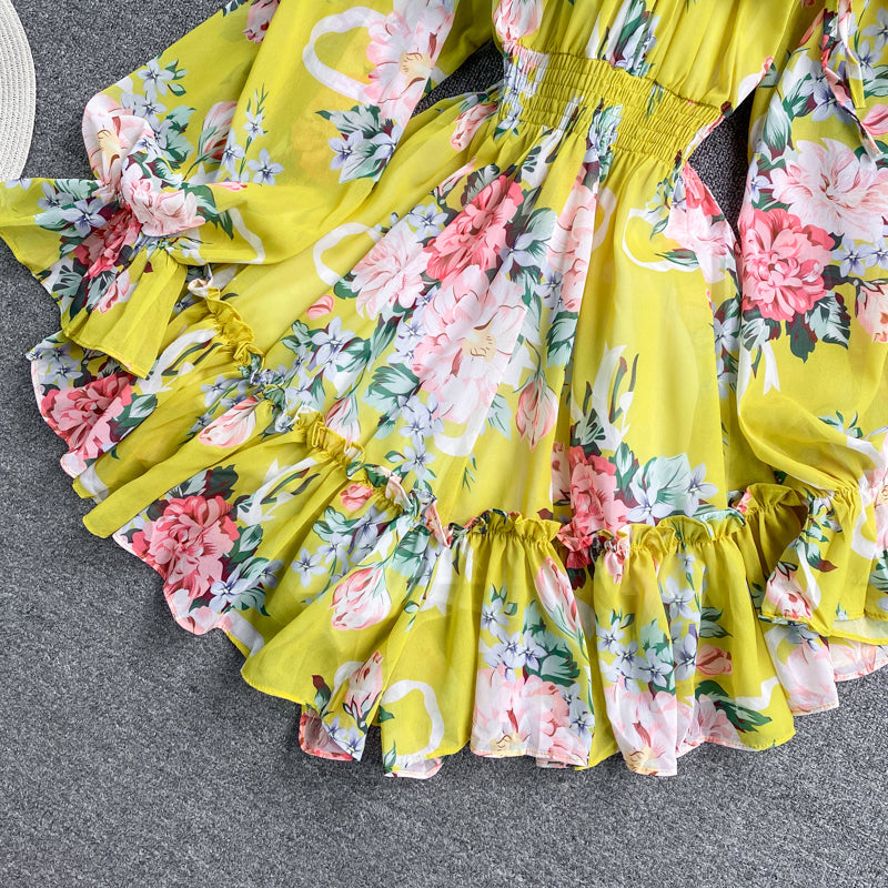 Off-the-shoulder Printed Chiffon Jumpsuit