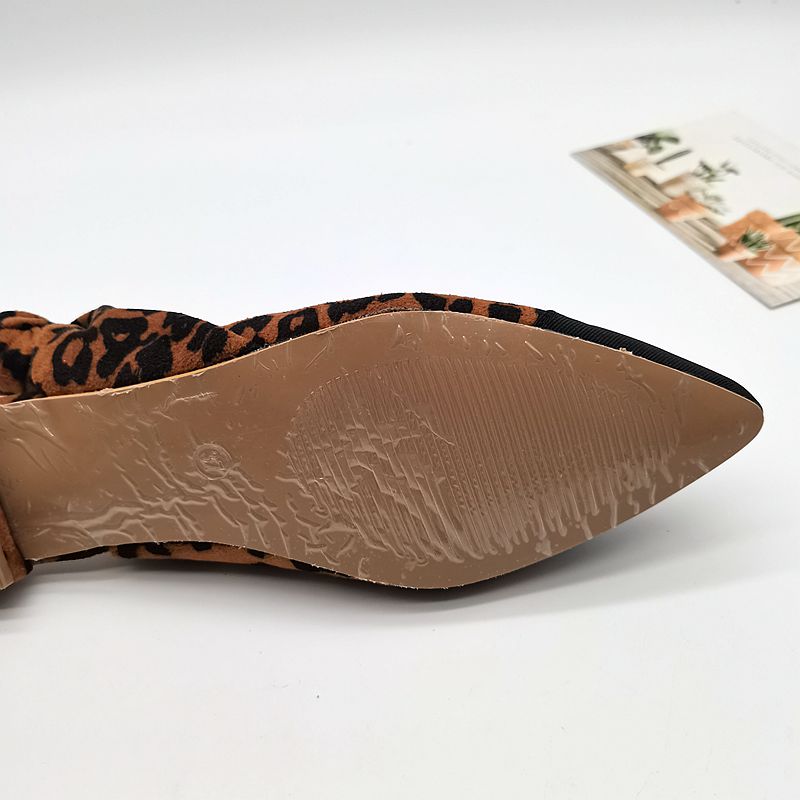 Low Heel Pointy Patchwork Color Kink Flats