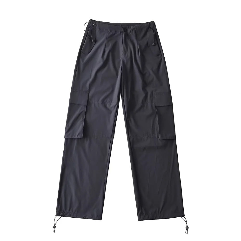 Drawstring Overalls With Large Pockets