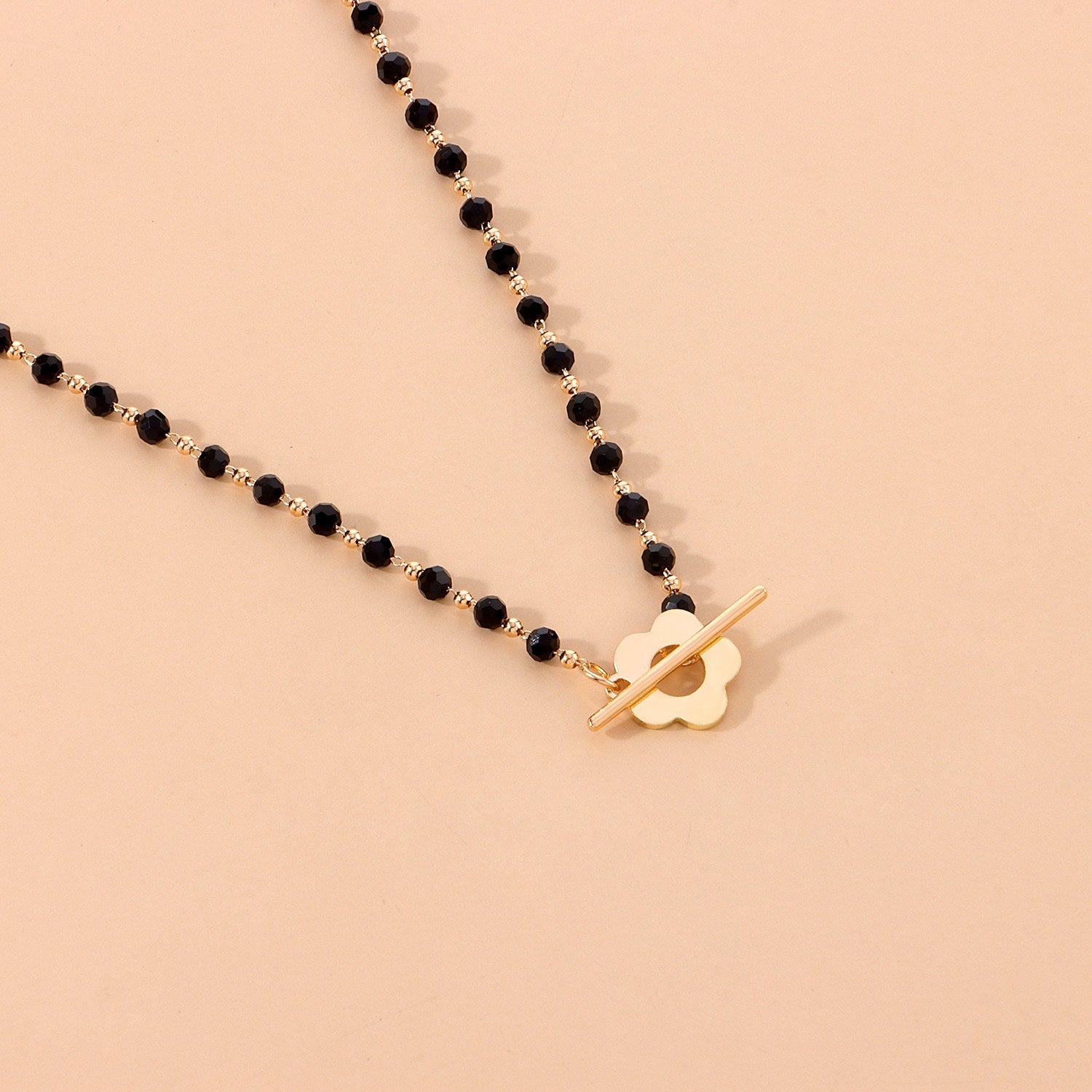 Crystal Glass Beads OT Buckle Necklace