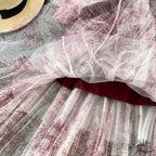 Fairy Ink Printing Mesh Dress
