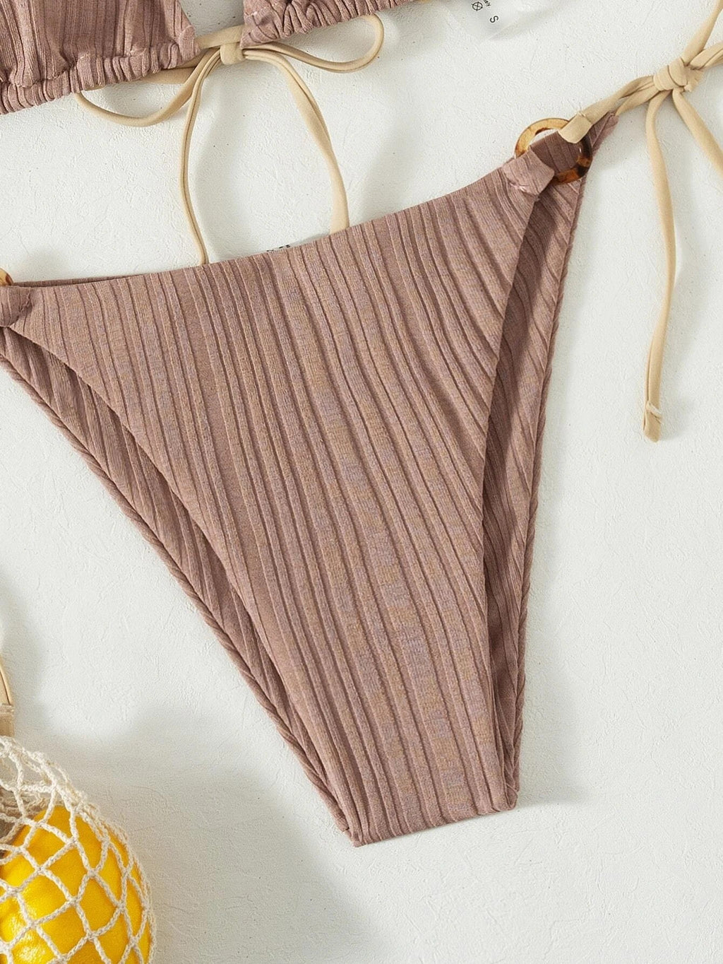 Strappy Bikini In Solid Color