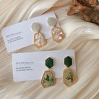 Vintage Crushed Stone Earrings