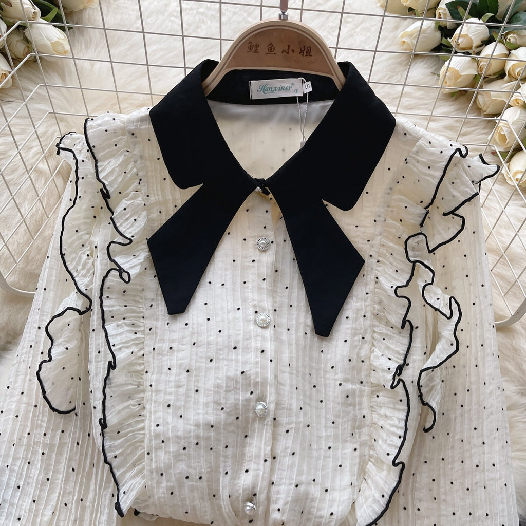 Sweetie Polka Dot Chiffon Blouse