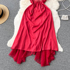 Backless Lace Patchwork Slip Dress