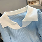 Color Clashing Pit Stripe Knitwear
