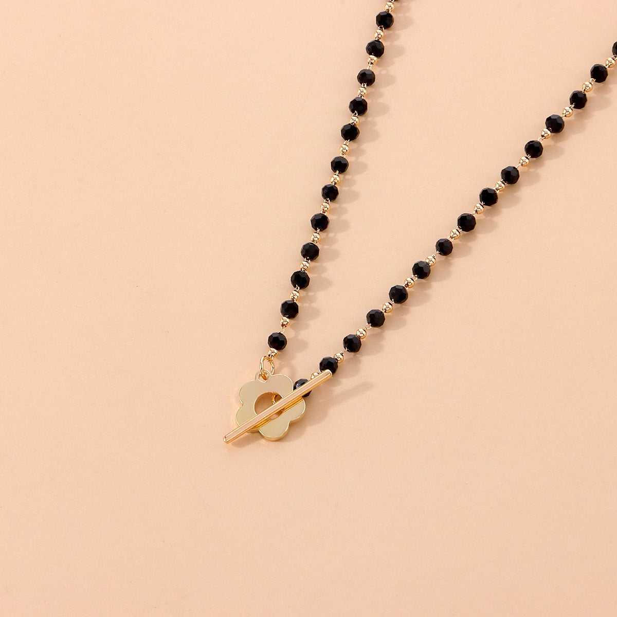 Crystal Glass Beads OT Buckle Necklace