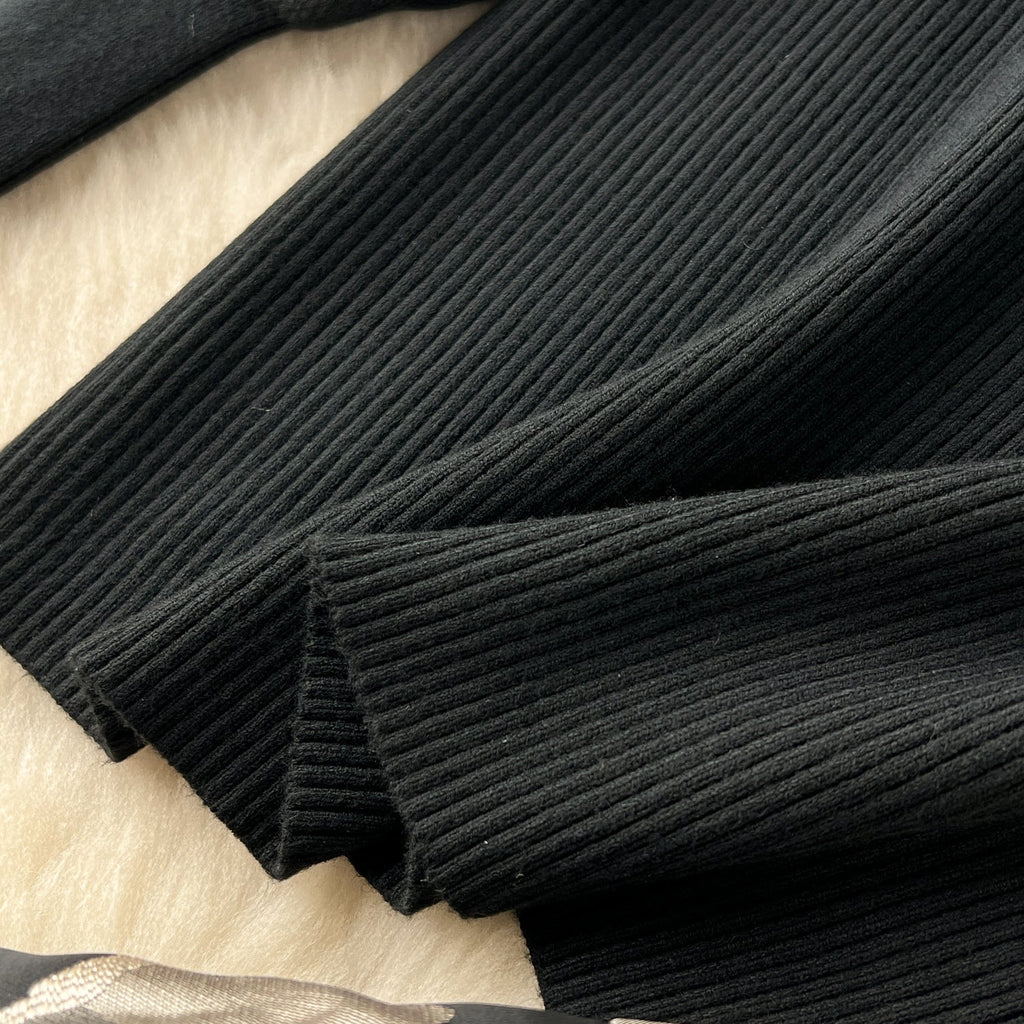 Turtleneck Sweater&Jacquard Skirt 2Pcs