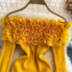 Three-dimensional Floral Off-shoulder Sweater