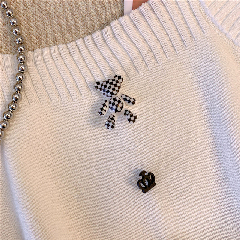 3d Bear Decorated Knitted Camisole