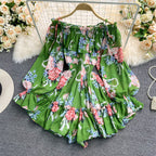 Off-the-shoulder Printed Chiffon Jumpsuit