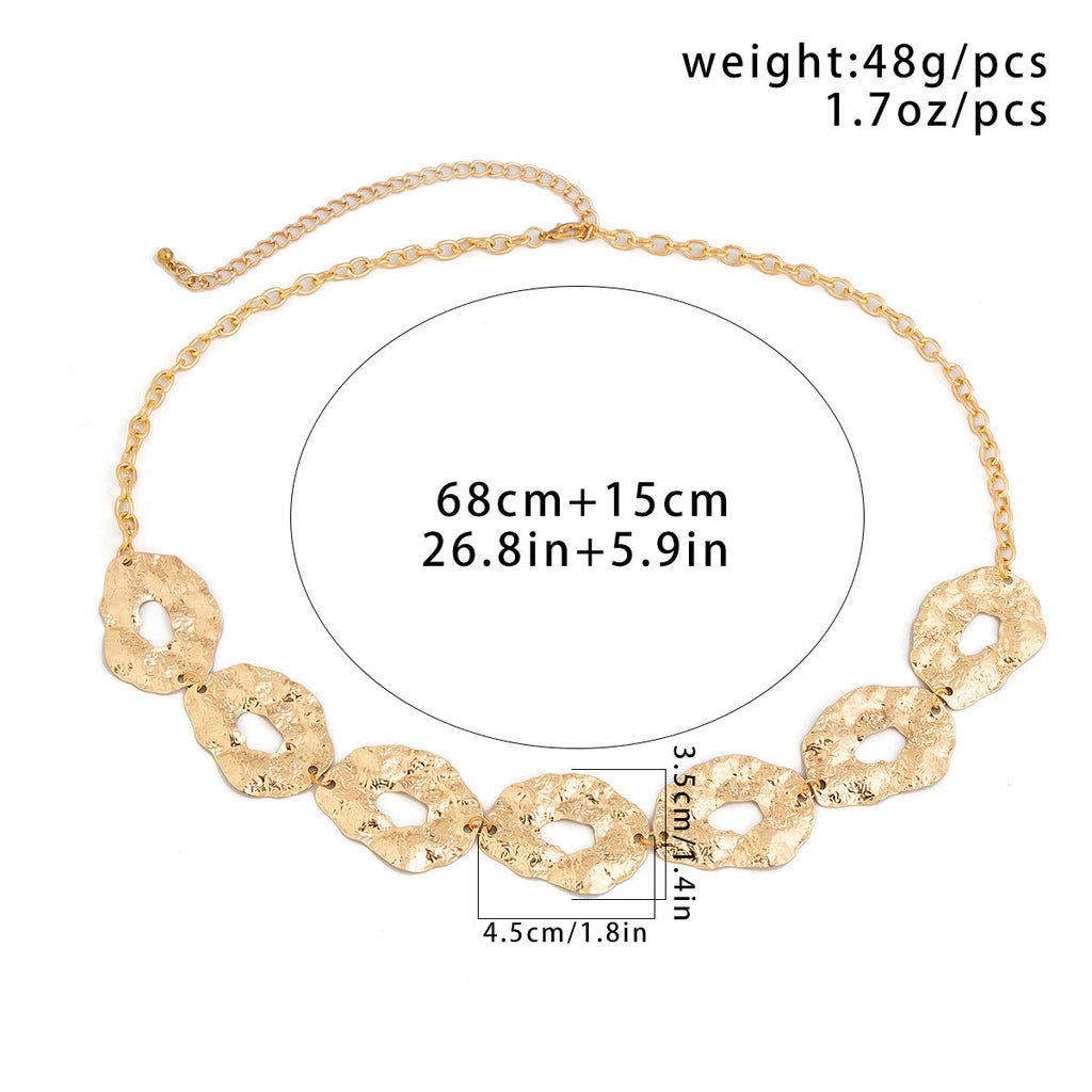 Irregular Liquid Metal Fluid Necklace&Belt