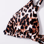 Leopard Print Tie-dye Mesh 3Pcs Bikini