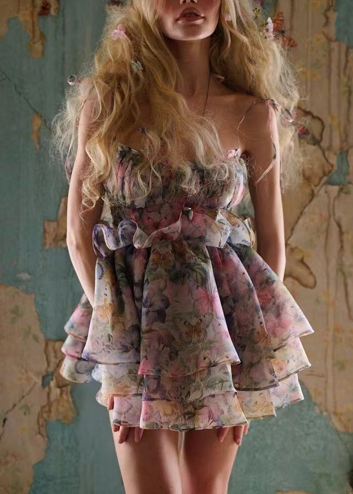 Valerie Floral Print Pleated Mini Dress