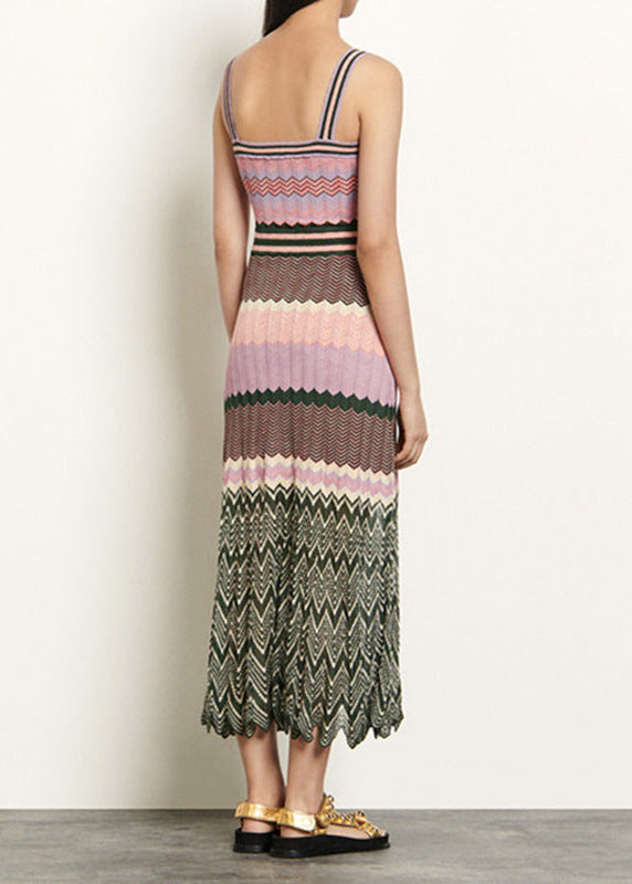 Iyna contrast-color knitted midi dress