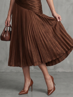 Selena | Pleated-Waist Midi Dress