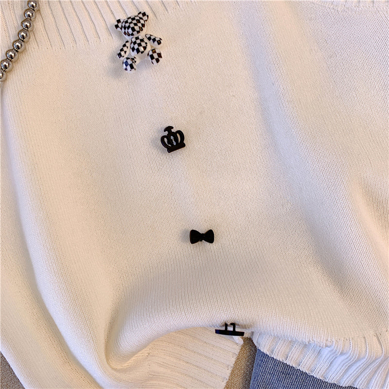 3d Bear Decorated Knitted Camisole