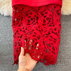 Vintage Lace Off-the-shoulder Dress