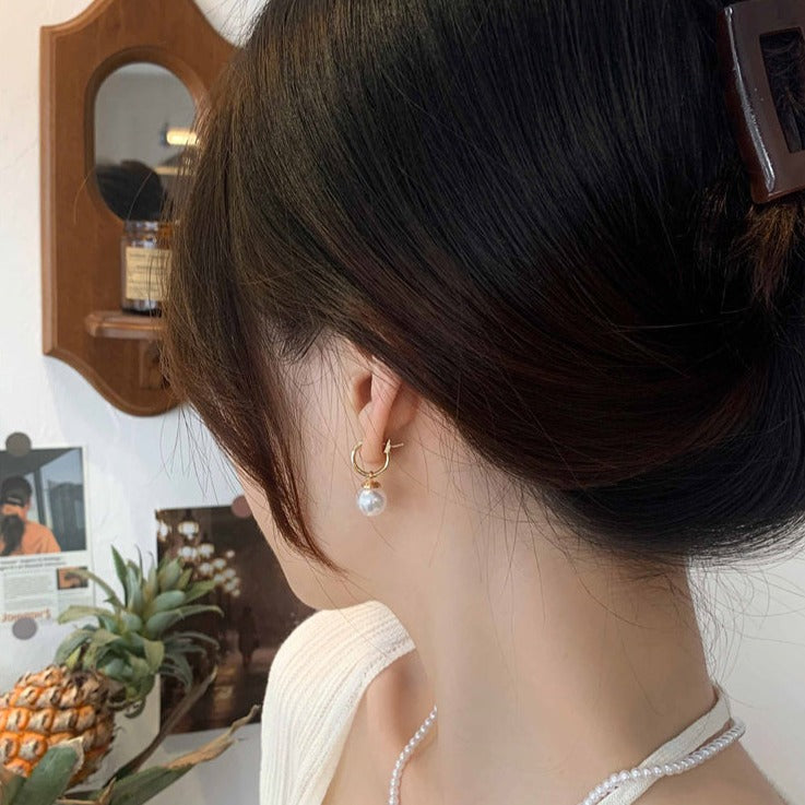 Vintage Pearl Pendant Earrings