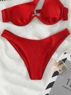 One-shoulder Split Bikini