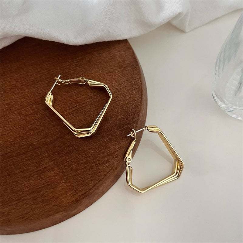 Niche Triangle Metal Earrings