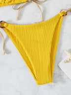 Strappy Bikini In Solid Color