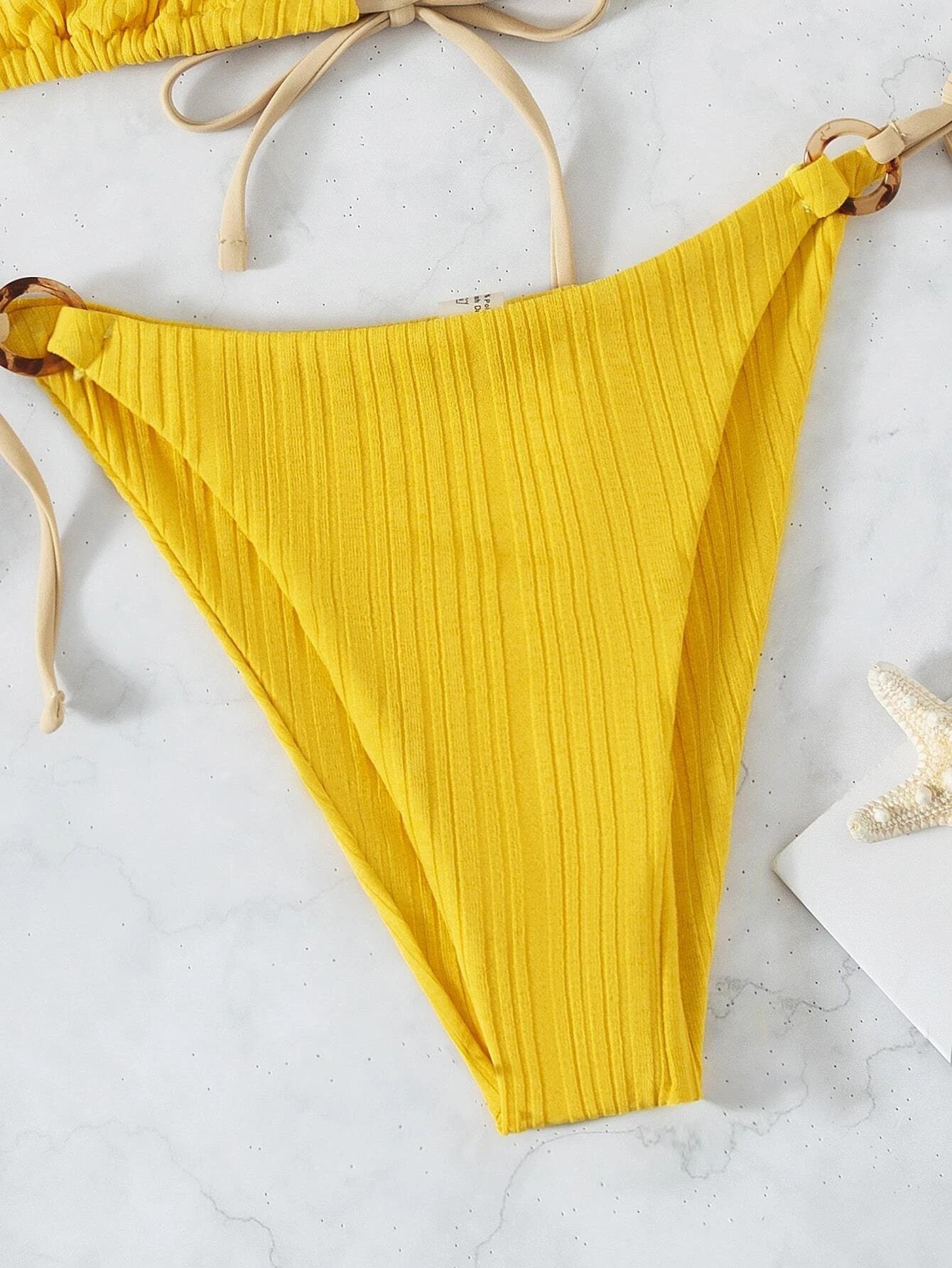 Strappy Bikini In Solid Color