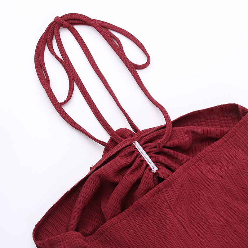 Niche Hollowed H-line Halter Dress