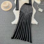 Top&Fishtail Skirt Rhinestone Studded 2Pcs
