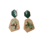 Vintage Crushed Stone Earrings