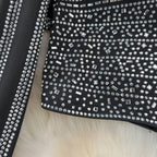Top&Fishtail Skirt Rhinestone Studded 2Pcs