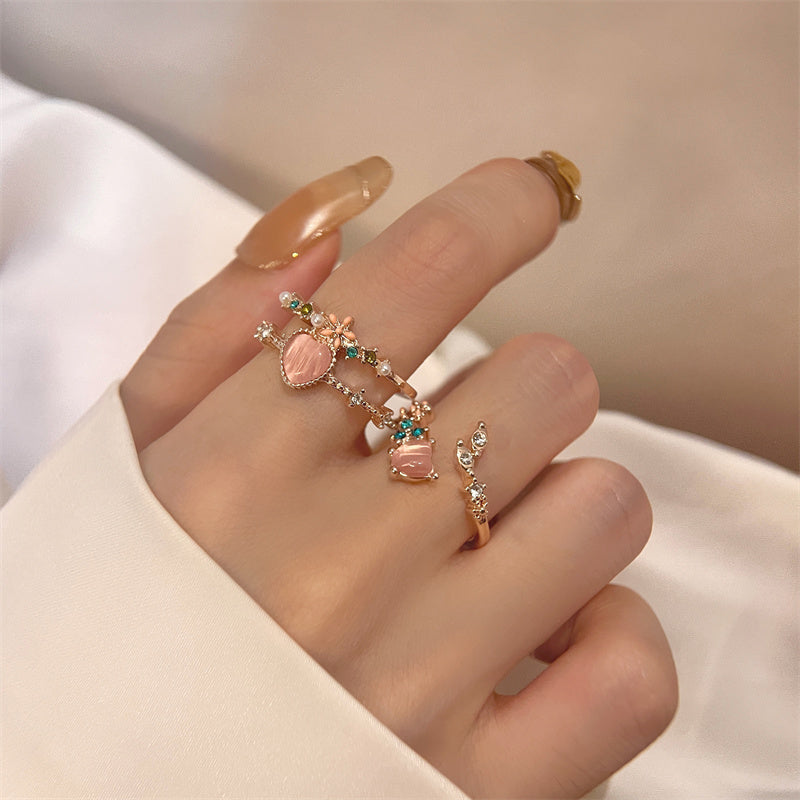 Sweetie Colored Floral Zircon Ring