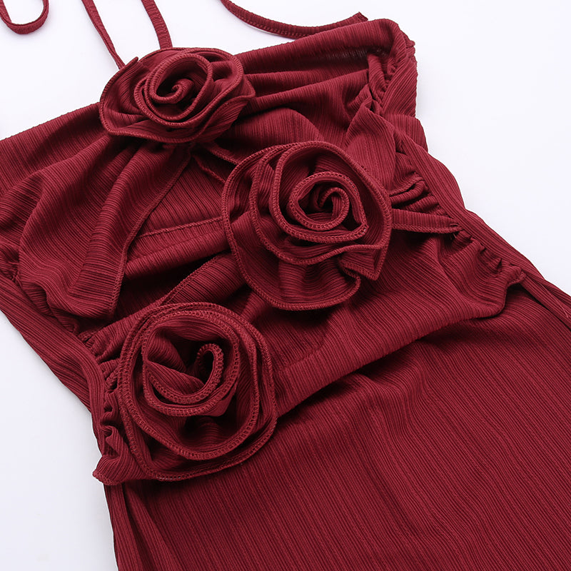 Niche Hollowed H-line Halter Dress