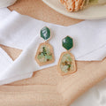 Vintage Crushed Stone Earrings