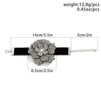 Full Rhinestone Flower Choker&Bracelet