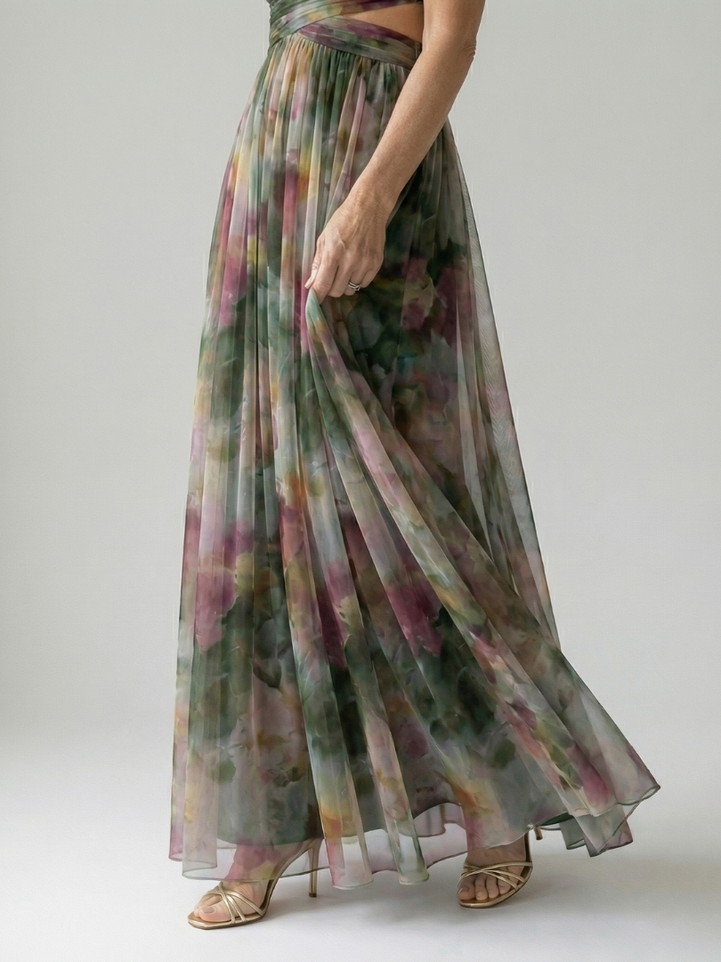 Sleeveless Wrap-Bodice Maxi Dress