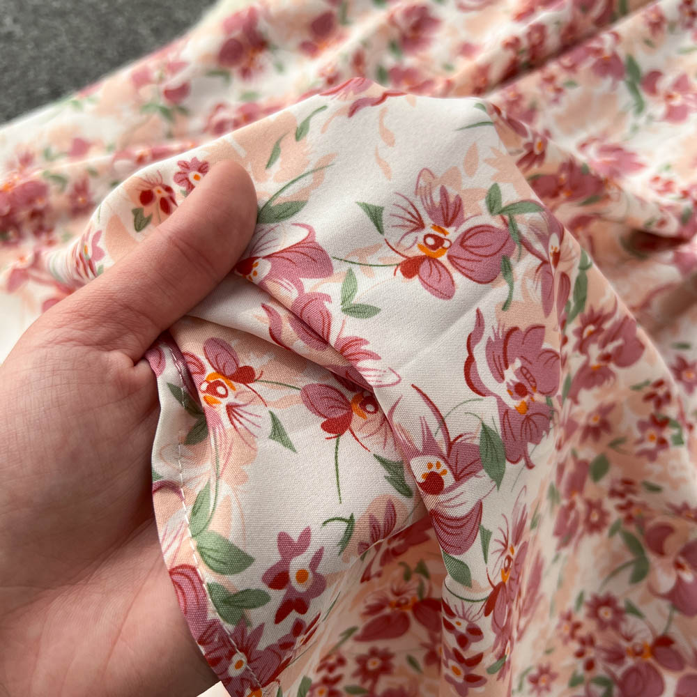 Vintage Short Sleeve Floral Dress