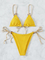 Strappy Bikini In Solid Color