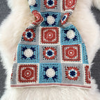 Backless Colourful Crocheted Slip Dress