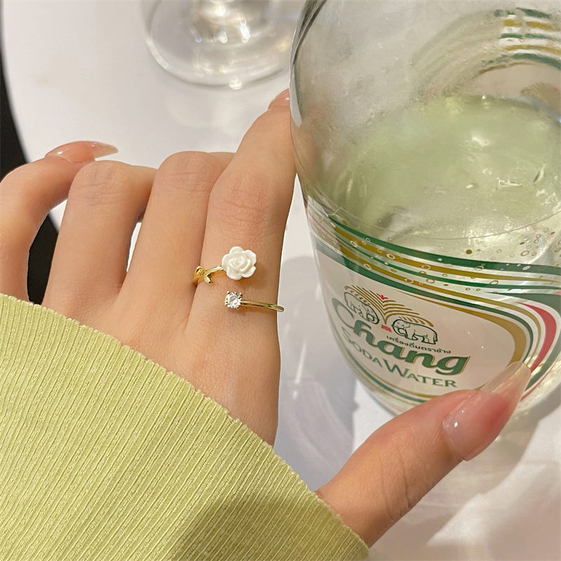 Camellia Flower Unsealed Ring