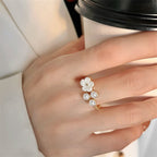 Flower Pearl Patchwork Alloy Ring