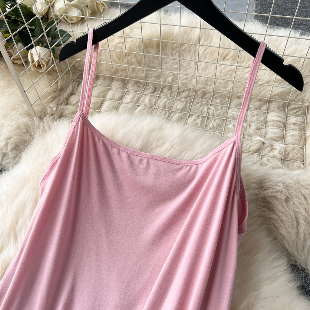 Courtly Floral Dress&Bottoming Slip Dress