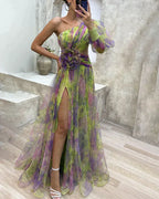 Aisha | Asymmetric One-Sleeve Dress