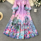 Courtly Stretchy Floral Chiffon Dress